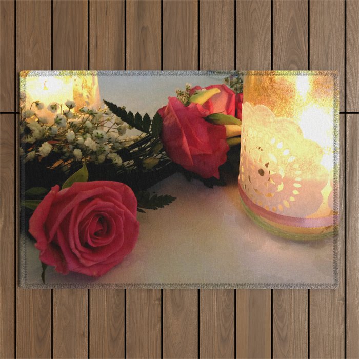 Candles & Roses Outdoor Rug