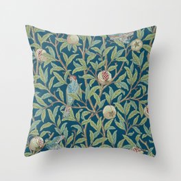 Birds and Pomegranates - William Morris Throw Pillow