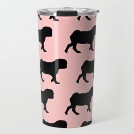 Pugs - Pink and Black Travel Mug