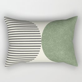 Semicircle Stripes - Green Rectangular Pillow