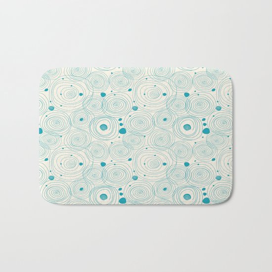 Blue Scribbles Pattern 04 Bath Mat