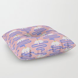 Y2K Squiggly Daisy pattern Floor Pillow