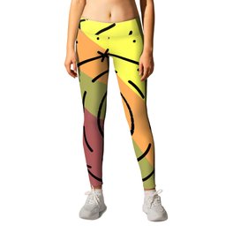 Rainbow and circles Leggings | Line, Pink, Ritual, Abstract, Illusions, Tiki, Colorful, Cat, Africa, Graphicdesign 