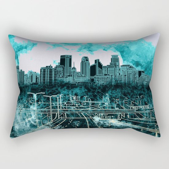 minneapolis city skyline Rectangular Pillow