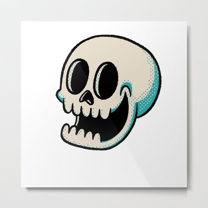 Happy Skull Metal Print