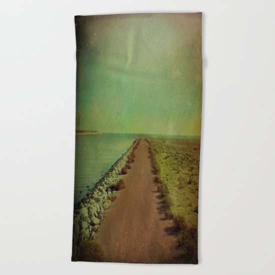 The end of the road Beach Towel