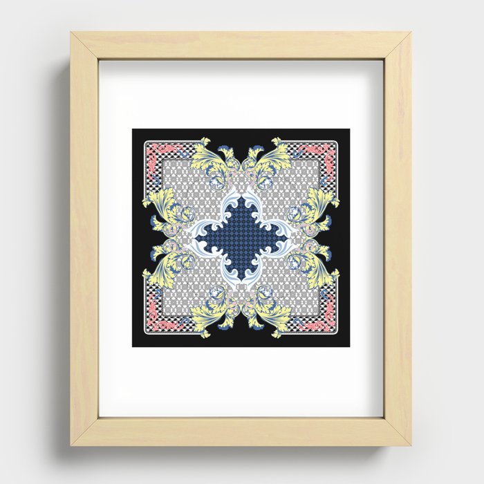 Elegant Baroque Geometric Print Recessed Framed Print