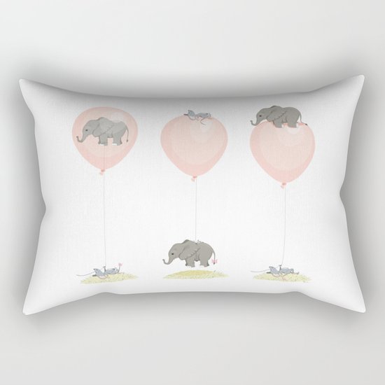 Elephant, globe and mouse Rectangular Pillow
