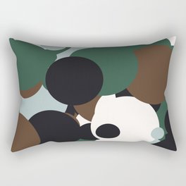 Black, dark olive green, dark slate gray, silver, snow dots Rectangular Pillow