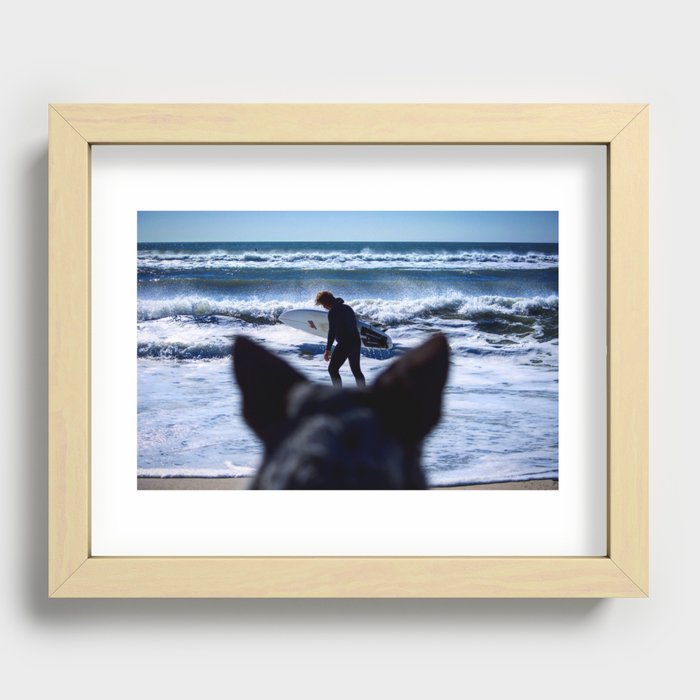 listen to the surf Recessed Framed Print