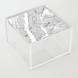 New York City White Map Acrylic Box