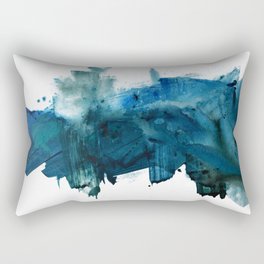 Change: A minimal abstract acrylic painting in blue and green by Alyssa Hamilton Art Rectangular Pillow