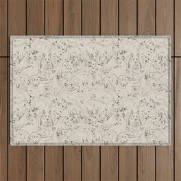 Resting foxes Outdoor Rug