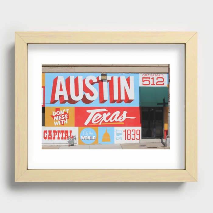 Austin, TX Recessed Framed Print