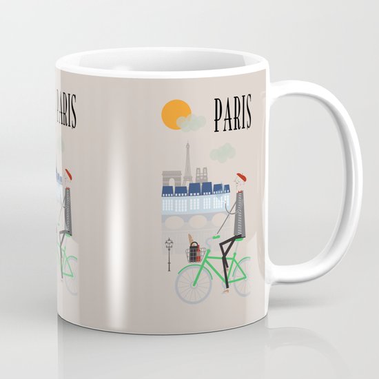 Paris - In the City - Retro Travel Poster Design Mug