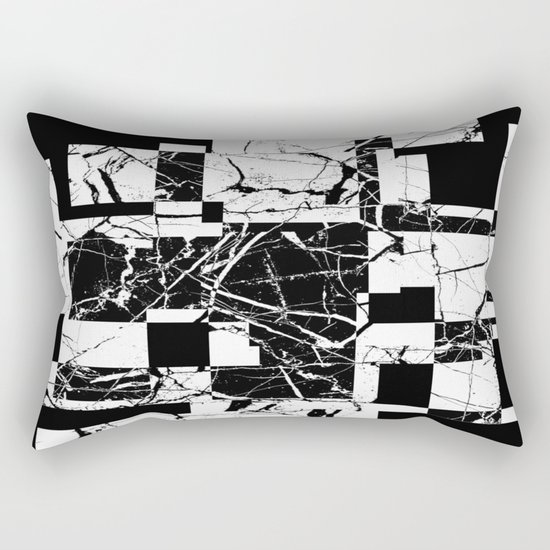 Manipulated Marble - Black and white, abstract, geometric, marble style art Rectangular Pillow