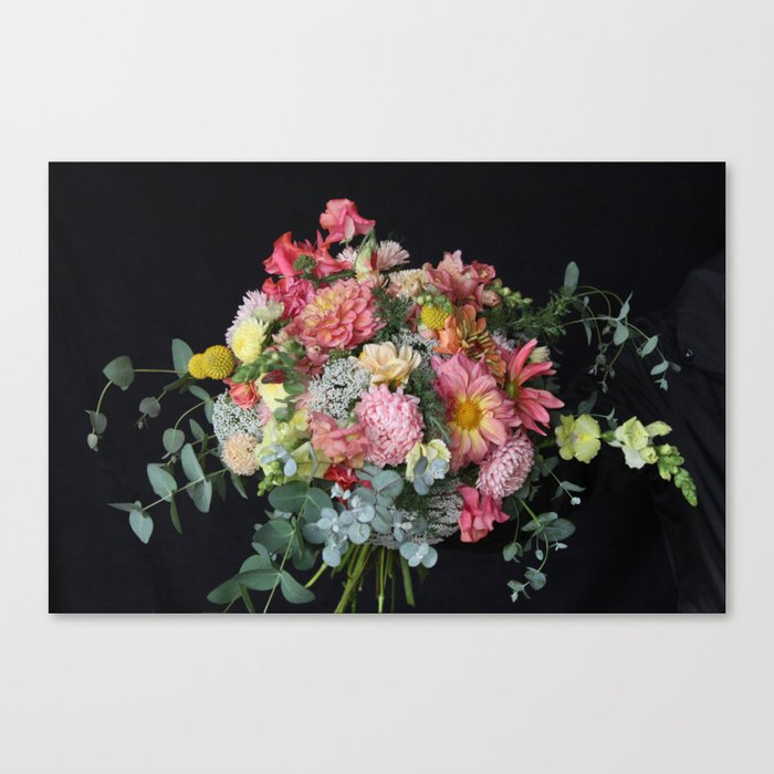 Lush Peachy Bouquet Canvas Print