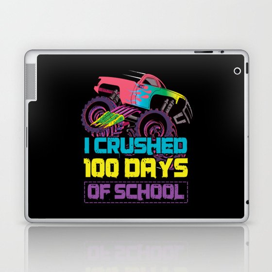 Crushed Day Of School 100th Day 100 Monster Truck Laptop & iPad Skin
