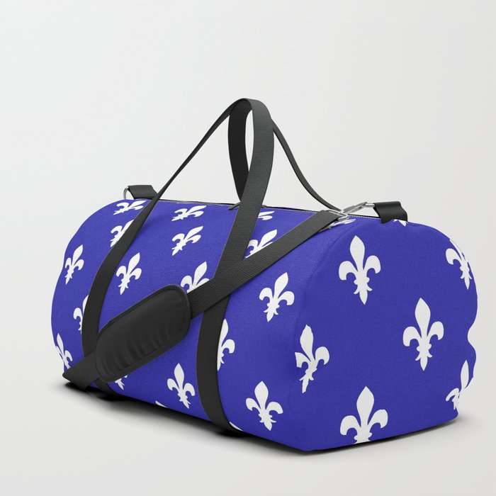 Fleur-de-Lis (White & Navy Blue Pattern) Duffle Bag