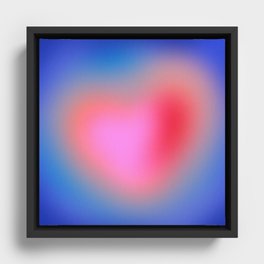 Pink aura heart Framed Canvas
