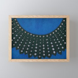 RBG Tribute Dissent Collar - Blue #IDissent Framed Mini Art Print