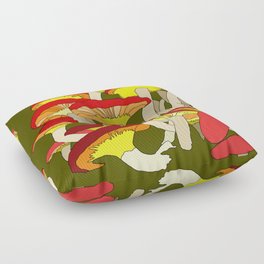 Mushroom Clump Digital Illustration Floor Pillow