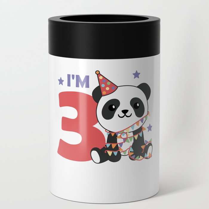 Third Birthday Panda For Children 3 Years Can Cooler