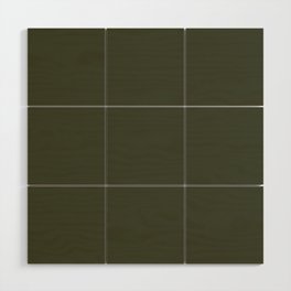 Dark Green-Brown Solid Color Pantone Rifle Green 19-0419 TCX Shades of Green Hues Wood Wall Art