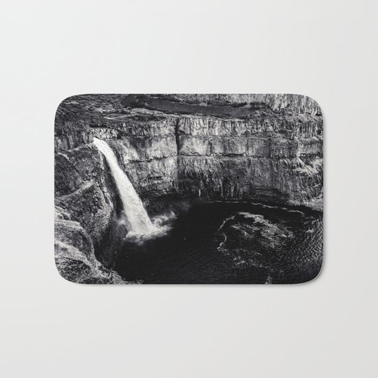 Hidden Waterfall Black and White Bath Mat