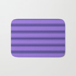 [ Thumbnail: Purple and Dark Slate Blue Colored Pattern of Stripes Bath Mat ]