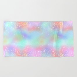 Pretty Rainbow Holographic Glitter Beach Towel