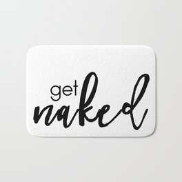 get naked (black) Bath Mat