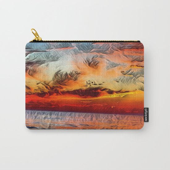 Great Lake Michigan Romantic Sunset (Painting) Carry-All Pouch