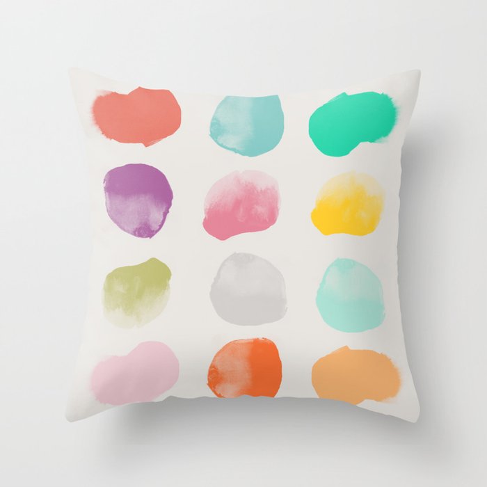 Colored Dots Throw Pillow