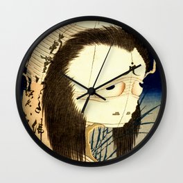 Japanese Ghost Horror Woodblock Yokai Oiwa-San (Yotsuya Kaidan) Wall Clock