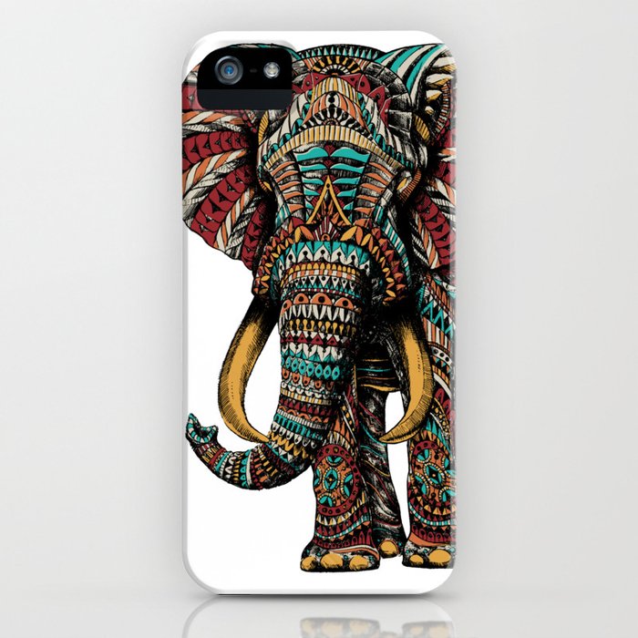 ornate elephant (color version) iphone case