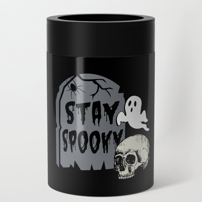 Halloween tombstonbe with ghosts spooky Can Cooler