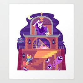 Tiny Worlds - Lavender Town Tower Art Print