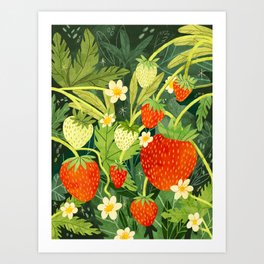 Summer Strawberries Art Print