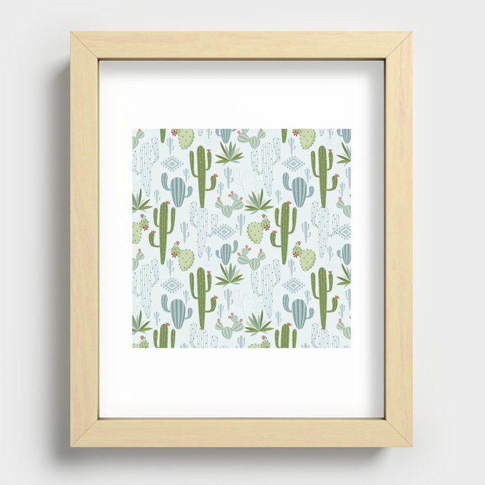 Cactus Decor Recessed Framed Print