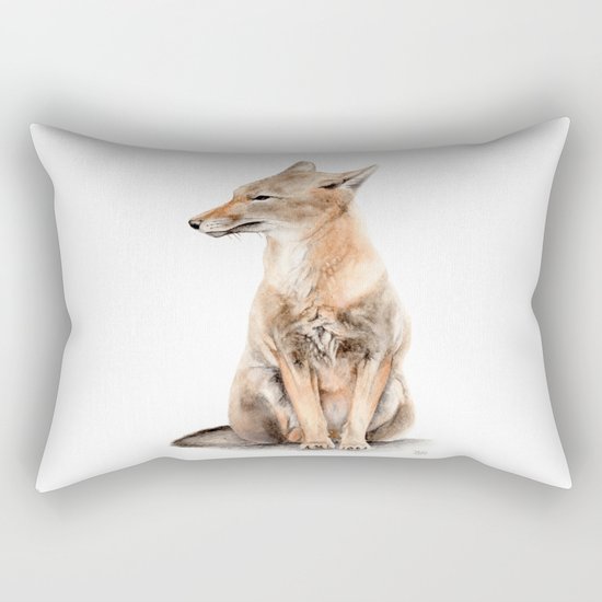 Fox Watercolor Rectangular Pillow