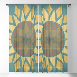 Native Sunflower Sheer Curtain