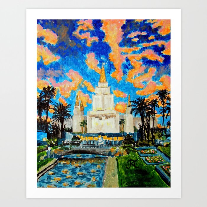 Oakland California Lds Temple Art Print By Bekablo Society6