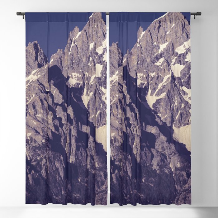 Grand Teton National Park Wyoming Mountain Peak Landscape Print Blackout Curtain