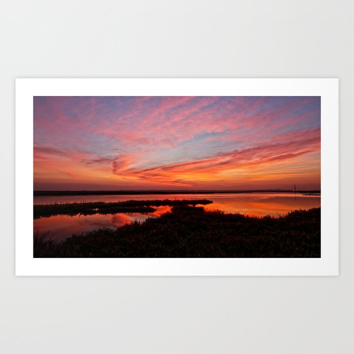 Sunrise Huntington Beach / Bolsa Chica Wetlands  Art Print
