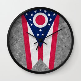 Flag of Ohio US State Flags Banner Standard The Buckeye State Wall Clock