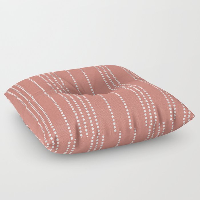 Ethnic Spotted Stripes in Peach Floor Pillow
