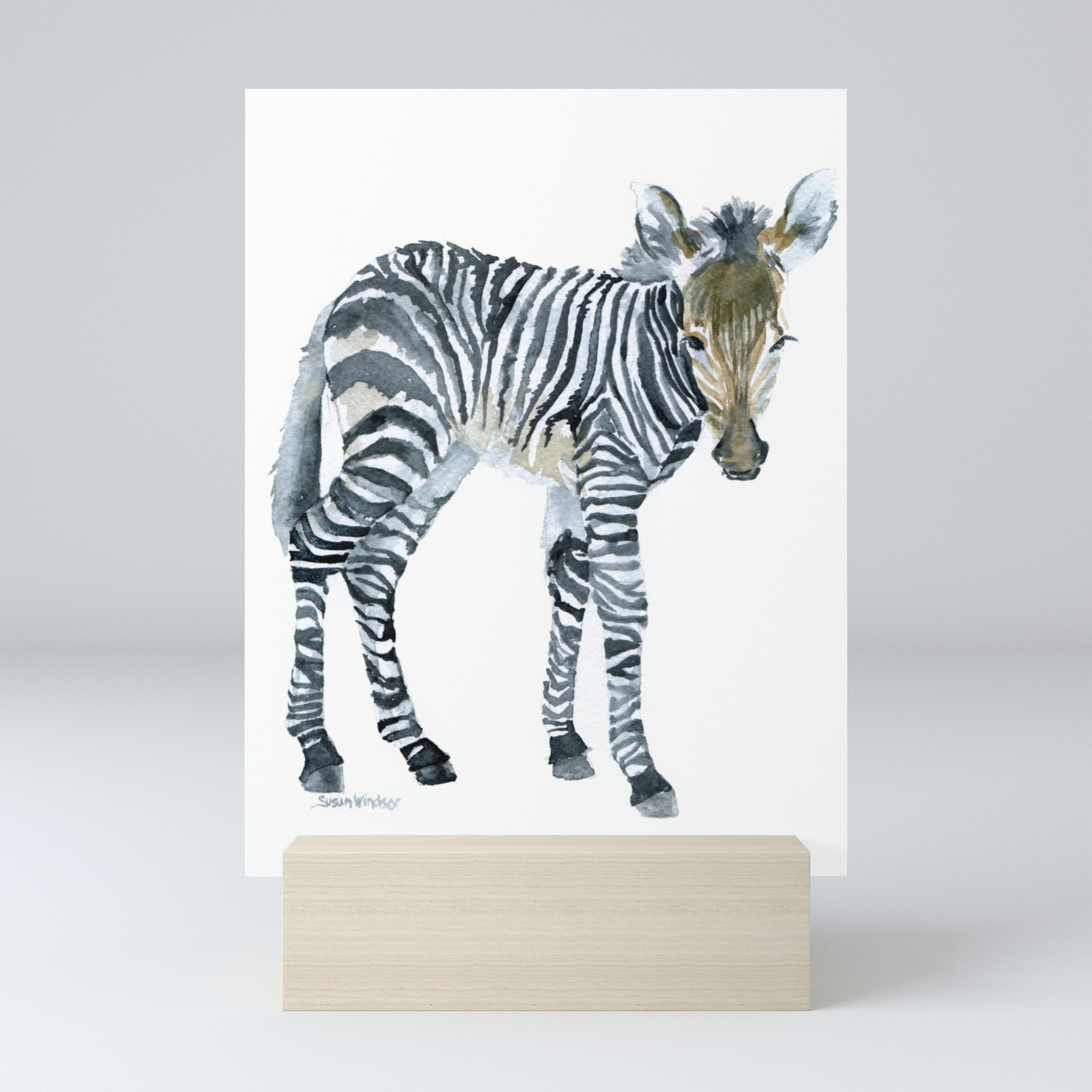 Zebra Watercolor Painting - African Animal Painting Mini Art Print By Susan Windsor | Society6