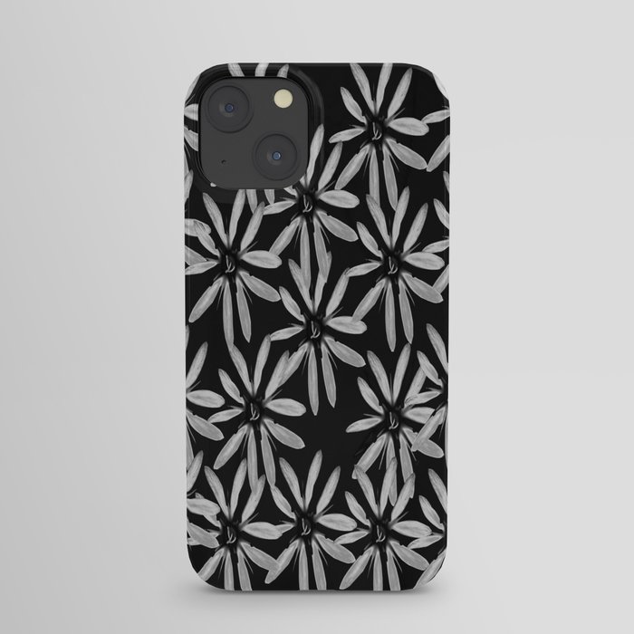 Tiny White Flowers on Black Background #decor #society6 #buyart iPhone Case