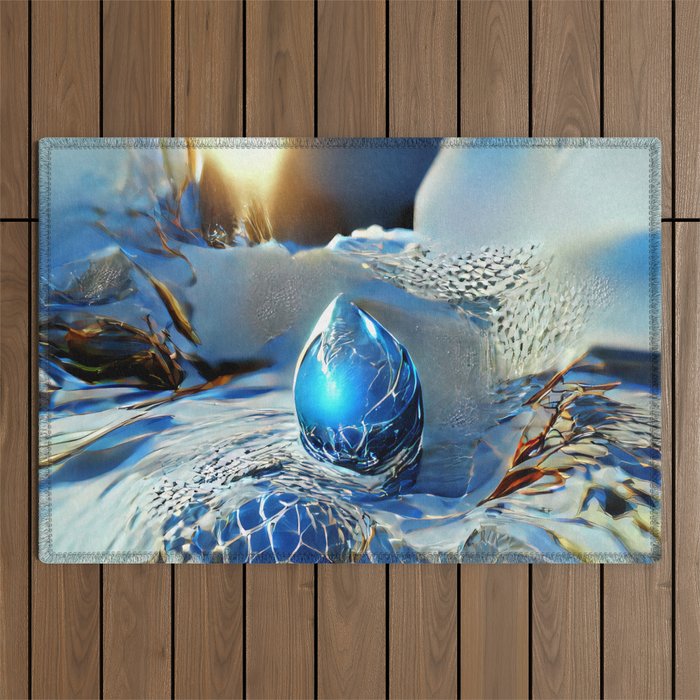 Ice Dragon Egg Outdoor Rug